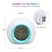OUTERDO Kids Alarm Clock, Children's Light Alarm Clock for Bedrooms, 7 Color Changing Bedside Clock for Boys Girls,with Indoor Temperature, Touch Control and Snoozing(Blue)
