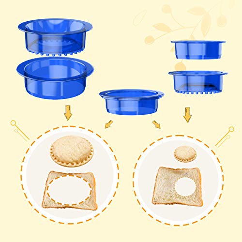 YUMKT 5 Pcs Sandwich Cutter and Sealer for Kids, Cool Round Sandwich