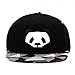 King Star Men Solid Flat Bill Hip Hop Snapback Baseball Cap Panda-Black