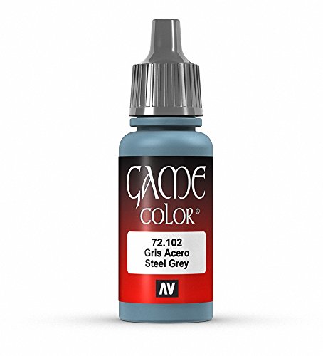 Vallejo Game Color Steel Grey Paint, 17ml
