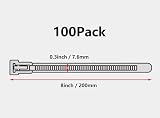 Oksdown 100 Pack Reusable Cable Ties Black 200mm x 7.6mm Heavy Duty Nylon view 4