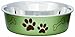 Loving Pets Bella Dog Bowls- Stainless Steel Dog & Cat Bowls - Spill Proof Dog Food Bowl, Cat Bowl, Puppy Essentials & Pet Supplies Great for Home & Travel (X-Large 65-100lbs, Artichoke)