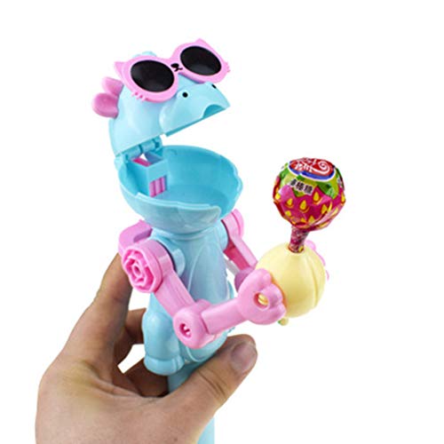 DDLmax Creative Lollipops Artifact Funny Eating Lollipop Robot Holder Stand Gifts Toy
