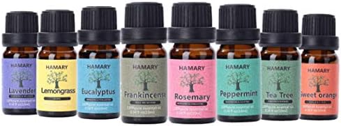 Pure essential oil Essential Oils Set - 10 ml Each - Includes Peppermint, Lavender, Eucalyptus, Lemon, Frankincense, Clove Leaf, Cinnamon Leaf & Rosemary Oils - Therapeutic Grade - Pack of 8