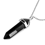 Joybeauti Hexagonal Healing Point Chakra Cut Created Gemstone Blue Onyx Pendant Necklace with Gift Box (Pack of 1)