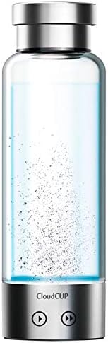 Hydrogen Water Cup – Dual Model Electrolysis-Sensitive Touch Hydrogen Rich Bottle – Portable Hydrogen Enriched Water Bottle – USB Charging – Borosilicate Glass with Titanium Base