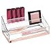 mDesign Modern Makeup Organiser 4 Compartment Cosmetics Storage Transparent & Rose Gold