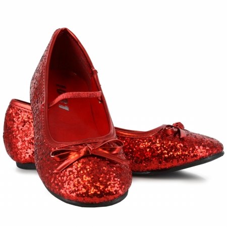 Pleaser Shoes 185838 Sparkle Ballerina - Red Child Shoes - X-Large - 4-5