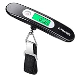 E-PRANCE Luggage Scale Portable Travel Scale Hanging Scale with Tare Function for Travel/Outdoor/Home Use,110 lb/ 50KG (Black)