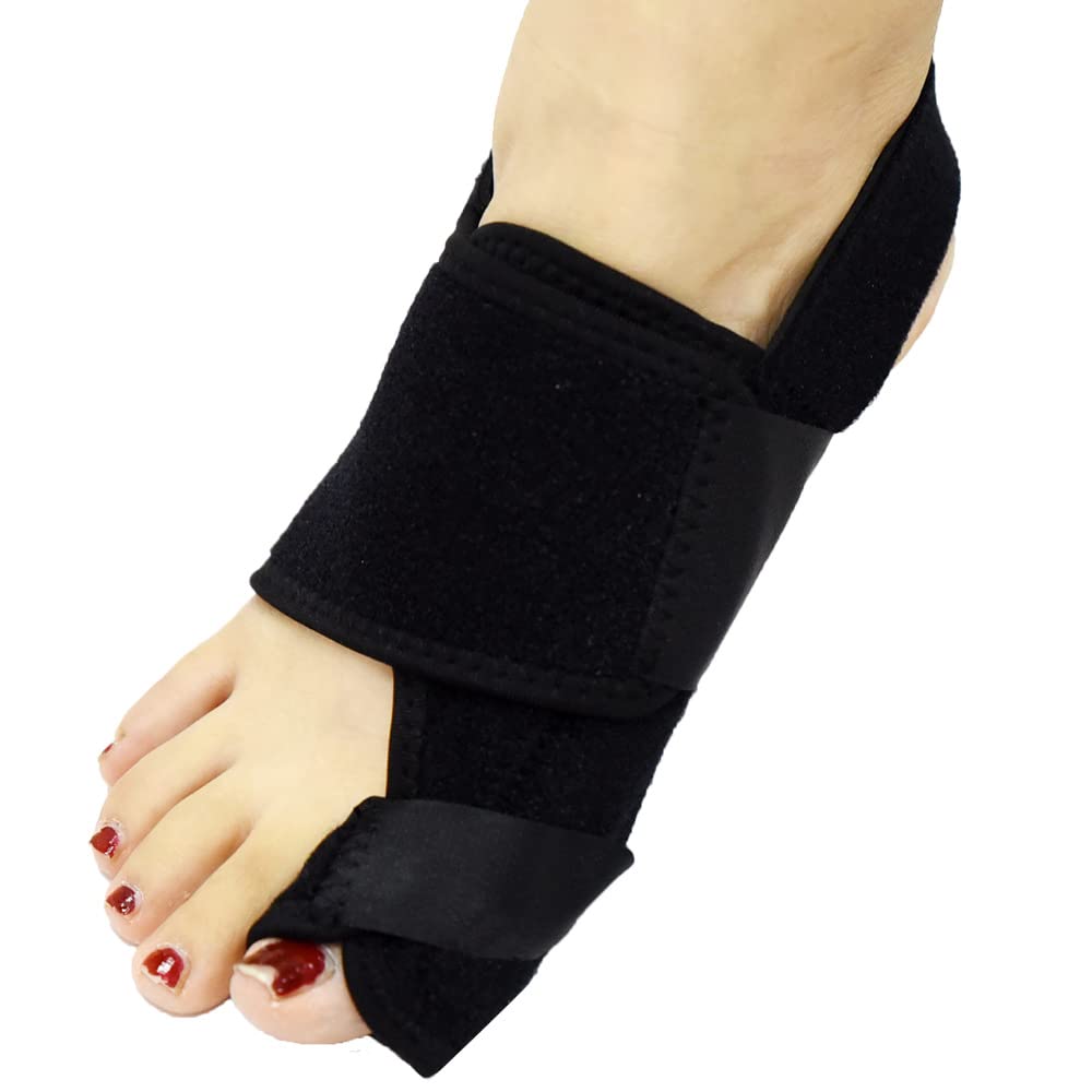 WANGCL Bunion Corrector Kit Adjustable Size Hallux Valgus Correction Bunion Splint Corrector for Men and Women Day Night Support（Black）