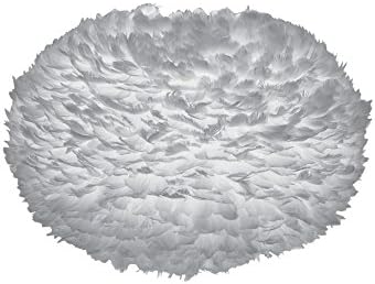 Vita Copenhagen Eos Light Grey Feather Pendant Shade with White Cord Set - 65cm