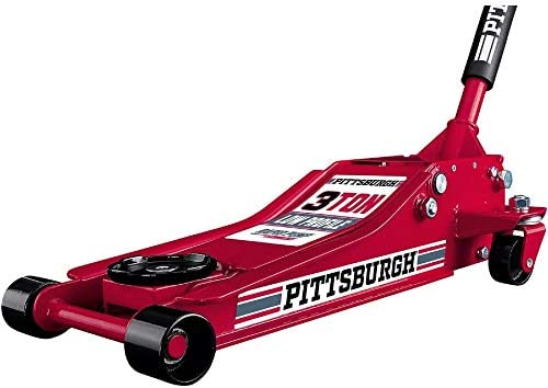 Pittsburgh Automotive 3 Ton Heavy Duty Ultra Low Profile Steel Floor Jack With Rapid Pump Quick Lift