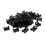 Plastic Wire Buddle Cable Tie Mount Saddle 9mm 100pcs Black