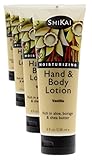 Shikai - Natural Moisturizing Hand & Body Lotion, Softens & Moisturizes with Aloe, Borage and Shea Butter -Vanilla, 8 Ounce, (Pack of 4)