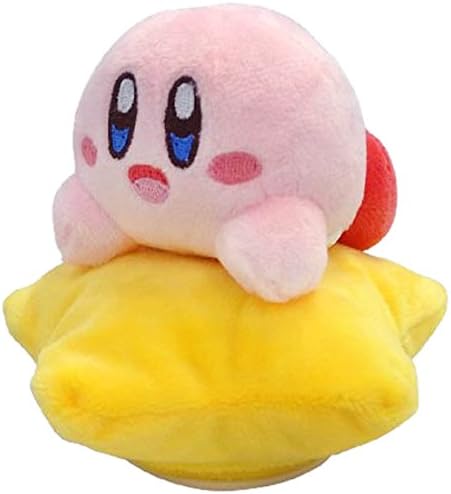 SK Japan Kirby Star: Cute Pull Back car Style Plush: Run! Warp Star: Smile, H 4.5 x W 4.7 x L 4.7"
