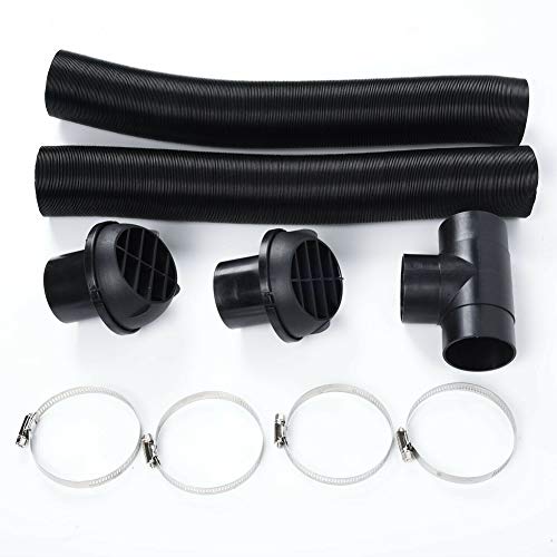 UKSAT Auto Heater Duct Hose,60mm Warm Air Vent Outlet T Piece Car Auto Heater Duct Parking Vent Hose Extendable for Webasto