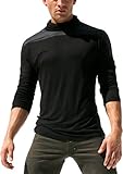 Rufskin Isaac-Soft Black Long Sleeve Men's Turtle Neck Deluxe Knit Top-Large