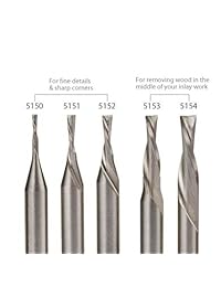 stewmac carburo Downcut Inlay Router Bits, Conjunto de 5 tamaños diámetro