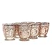 Hosley Set of 6 Metallic Rosegold Embossment Tealight Holder 3 Inch High. Ideal Gift for Wedding Party Favor Spa Home Bridal Reiki Meditation. W5