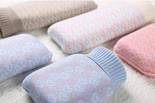 Microwave Heating Bottle Environmental Silicone Hot Water Bag with Knit Cover Hot & Cold Therapies - Pink 240 * 95 * 50mm