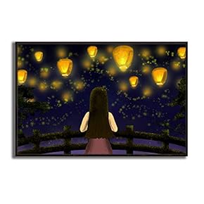 Framed Canvas Wall Art for Living Room, Bedroom Dreamland Theme Canvas Prints for Modern Home Decoration Ready to Hang - 16"x24" inches