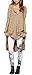 Urban CoCo Women's Half Sleeve High Low Loose Casual T-Shirt Top Tee Dress (Small, Khaki)