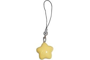 Gllehkt Fat Star Phone Chacin Phone Charm Lanyard Strap Bag Hanging Pendant Decorations Ornament Fashion Jewelry Accessory, 7x2.5cm, Yellow