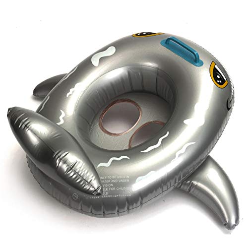 Jeteven Baby Pool Float - Grey Shark Inflatable Swimming Pool Floaties Boat for Infants Toddlers