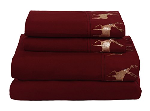 HowPlumb Bear Lodge Elk Rustic Twin Comforter 6 Piece Bedding and Deer Sheet Set Cabin Hunting Bed in a Bag - Thumbnail 2