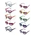 Onnea 10 Pack Wholesale Heart Shaped Neon Color Sunglasses for Party Supplies,100% UV Protection (10-Pack Mix)