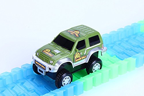 QUOXO Magic Race Tracks, More Incredible Fun Modular Circuit Car (1 Green Car)