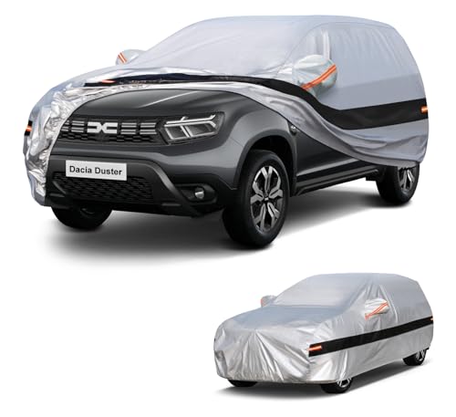 Holthly 10 Layers Car Cover SUV for Dacia Duster/Renault Duster (2010-2025), 100% Waterproof Car Cover, Car Cover for Outdoor, Waterproof, UV Protection, Windproof, Dustproof