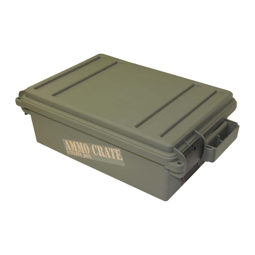 Photo 1 of MTM ACR4-18 Ammo Crate Utility Box-Carry up to 65lbs of gear-Stackable design, double padlock for security - Water-resistant O-ring seal - Army Green