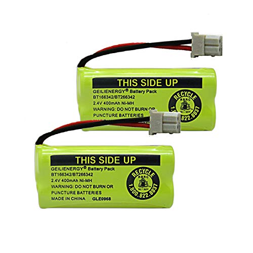 Geilienergy BT183342 BT283342 BT166342 BT266342 BT162342 BT262342 Battery Compatible with VTech CS6114 CS6419 CS6719 at&T EL52300 CL80112 VTech CS6719-2 Cordless Handsets (Pack of 2)