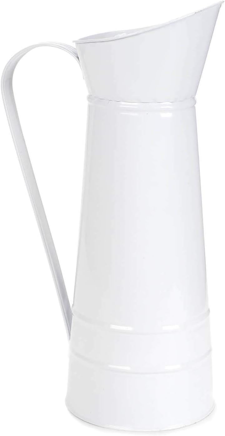 Darice 10061083 Planter Pitcher White Metal