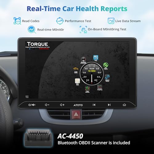 ATOTOEXCEL A5L 10.1 Inch Android Car Stereo 2DIN with DriveChat AI, CarPlay/Android Car Wireless, DSP Audio 24 Bands EQ, with OBD2 Scanner, Bluetooth BLE, HDMI Out, GPS Tracking, Quick Start, RDS/FM