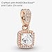 Pandora Jewelry Square Sparkle Halo Cubic Zirconia Necklace in Pandora Rose