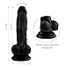 Realistic Ultra-Soft Dildo for Beginners with Flared Suction Cup Base for Hands-Free Play, PALOQUETH Flexible Dildo with Curved Shaft and Balls for Vaginal G-spot and Anal Prostate Play 6.7 Inch