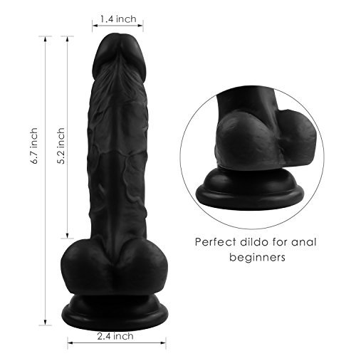 image for Realistic Ultra-Soft Dildo for Beginners with Flared Suction Cup Base 