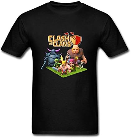 Attmye Men's Clash of Clans Logo and Characters Video Game T shirts