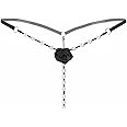 Women's Pearl T Back G String Embroidery Rose Flowers Beaded Thong Panty Underwear Sexy Micro Underpant
