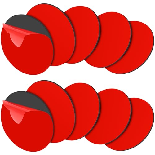 FIXCHORD VHB Klebepads Doppelseitig Extra Stark, 10St Dashcam Klebepads, Doppelseitiges Klebeband, Montageband, Doppelseitige Klebepads für Autos, Häusern und Büros, Action-Kameras, 70mm
