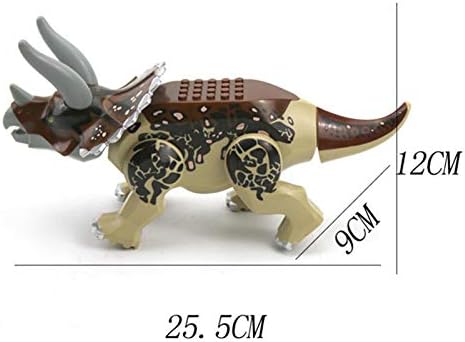 JYMotor Jurassic World Dinosaur Building Block Tyrannosaurus Rex Triceratop Velociraptor Compatible with Legoing (Big Triceratops)
