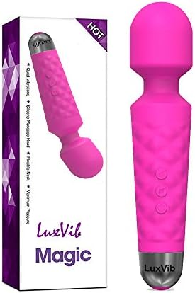 Luxvib Electric Massager - Handheld Vibrating Bendable Wand - 20 Speed and 8 Pulsation Patterns - Vibrating Therapeutic Massaging Stick (Pink)