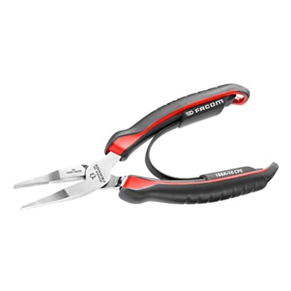 FACOM 188A.16CPE Flat Nose Pliers, Red/Black, 160 mm