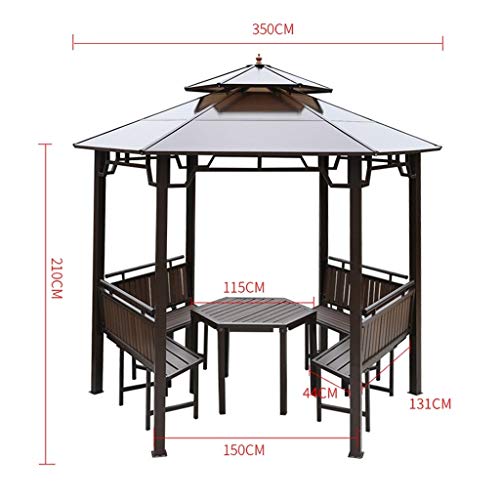 HLZY Gartenmöbel Pavillon 12x12 FT Garten Gazebo, Patio-Pavillon, Doppeldachlüftung Patio Gazebo Terrasse Zelte und… – Bild 7
