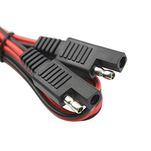 COROTC 12 Feet 16AWG SAE to SAE Extension Cable, Quick Disconnect Wire Harness DC Connector Cord Plug for Trailer RV Boat Camp Solar Panels Battrey with Dust Cap