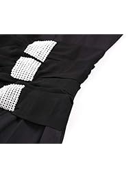 Rllyer - Vestido de gasa para mujer, talla grande, diseño de trompeta con volantes, cuello redondo suave, vestido de fiesta (XL, XXL, XXXL)