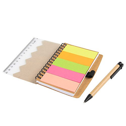 image for Juvale Spiral Notebook - 6-Pack Lined Notebook with Sticky Notes and P