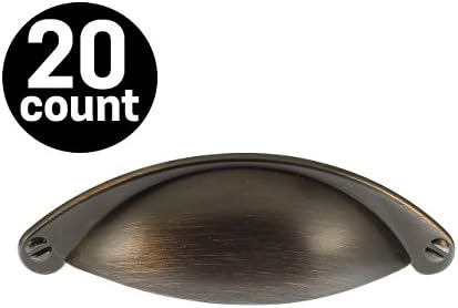 Stelwagen Fixtures - Oil Rubbed Bronze Cabinet Drawer Bin Cup Pulls (20 Pack)